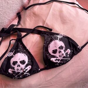 Black Skull Bikini Top